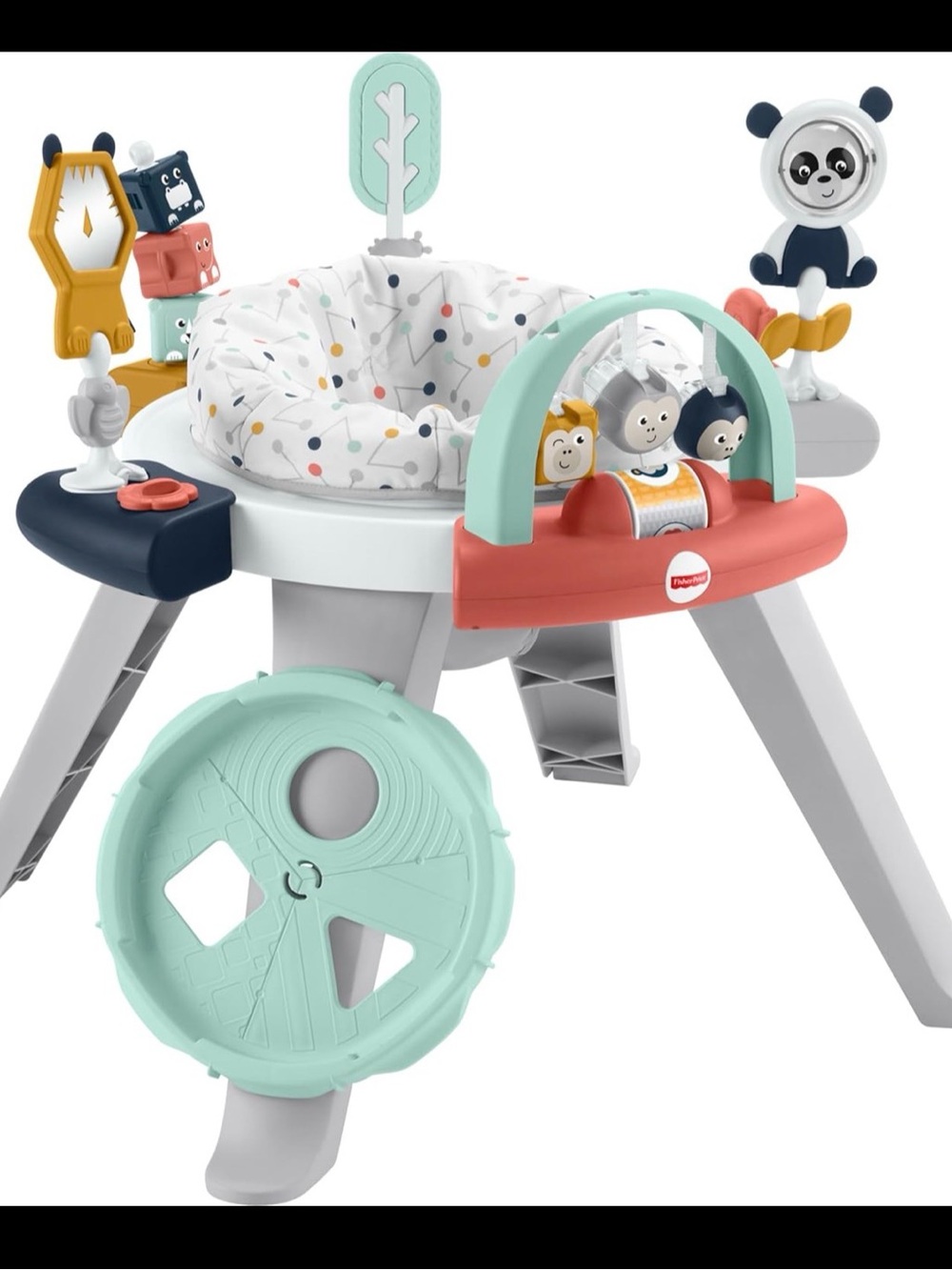 Convertible Activity Seat for Kids in Mint, Coral & White